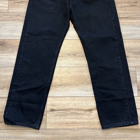 Men's Levis 505 Regular Fit Denim Jeans SZ 36x30 Black Cotton Modern Red Tab - Picture 3 of 12